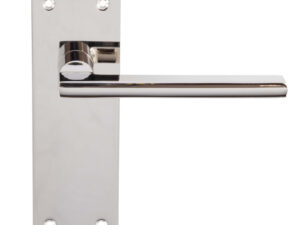 Trentino Door Handles On Slim Backplate, Polished Nickel (Sold In Pairs)