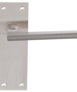 Trentino Door Handles On Slim Backplate, Satin Nickel (Sold In Pairs)