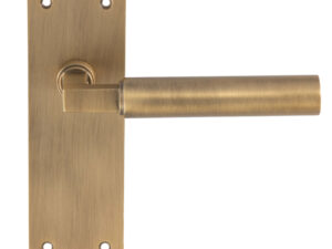 Amiata Door Handles On Slim Backplate, Antique Brass (Sold In Pairs)