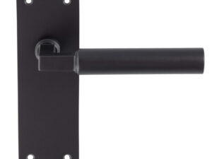 Amiata Door Handles On Slim Backplate, Matt Black (Sold In Pairs)