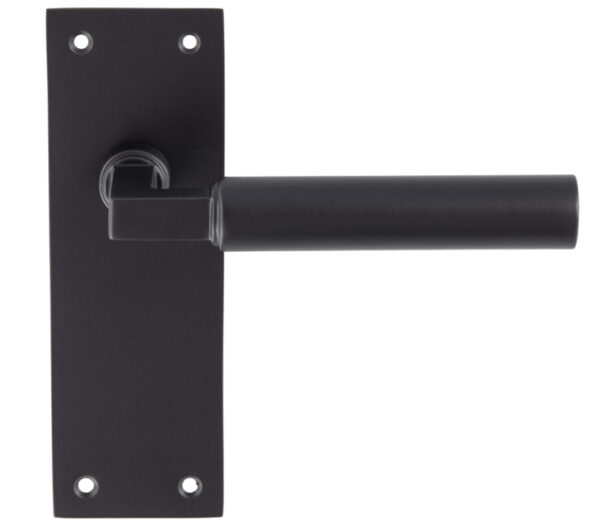 Amiata Door Handles On Slim Backplate, Matt Black (Sold In Pairs)