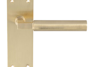 Amiata Door Handles On Slim Backplate, Satin Brass (Sold In Pairs)