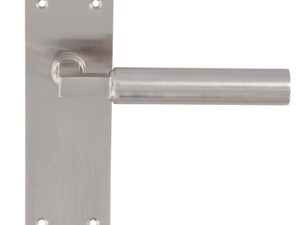 Amiata Door Handles On Slim Backplate, Satin Nickel (Sold In Pairs)