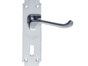 Zoo Hardware Fulton & Bray Oxford Door Handles On Backplate, Polished Chrome (Sold In Pairs)