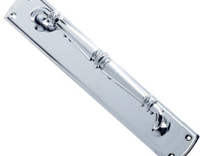 Zoo Hardware Fulton & Bray Ornate Pull Handles On Backplate (382Mm X 65Mm), Polished Chrome