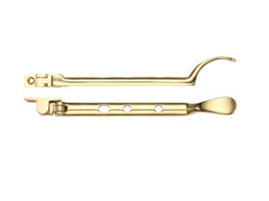 Zoo Hardware Fulton & Bray Spoon End Casement Stay (8", 10" Or 12"), Polished Brass