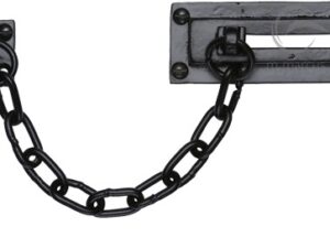 M Marcus Door Chain (106Mm X 38Mm), Smooth Black Iron (Sold In Pairs)