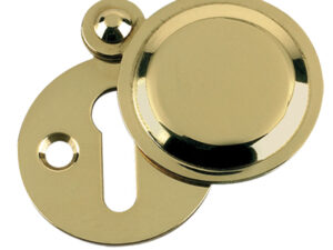 Zoo Hardware Fulton & Bray Standard Profile Covered Escutcheon, Polished Brass