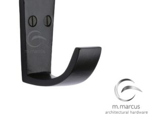 M Marcus Single Robe Hook (61Mm X 51Mm), Smooth Black Iron