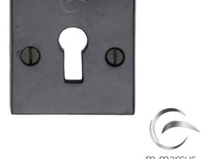 M Marcus Square Standard Profile Escutcheon, Smooth Black Iron -