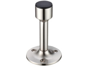 Zoo Hardware Fulton & Bray Cylinder Door Stop With Rose, Satin Nickel