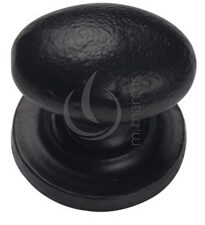 M Marcus Oval Cupboard Knob (32Mm Or 38Mm), Smooth Black Iron