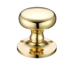 Zoo Hardware Fulton & Bray Mushroom Mortice Door Knobs, Polished Brass (Sold In Pairs)