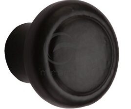 M Marcus Rim Button Cupboard Knob (32Mm Or 38Mm), Smooth Black Iron