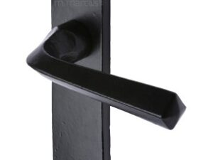 M Marcus Grafton Door Handles, Smooth Black Iron (Sold In Pairs)