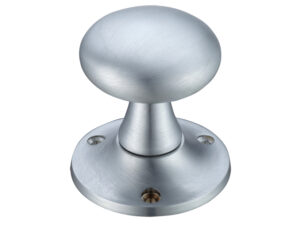 Zoo Hardware Fulton & Bray Mushroom Mortice Door Knobs, Satin Chrome - (Sold In Pairs)