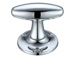 Zoo Hardware Fulton & Bray Extended Oval Mortice Door Knobs, Polished Chrome - (Sold In Pairs)