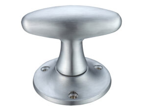 Zoo Hardware Fulton & Bray Extended Oval Mortice Door Knobs, Satin Chrome (Sold In Pairs)