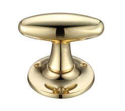 Zoo Hardware Fulton & Bray Extended Oval Mortice Door Knobs, Polished Brass (Sold In Pairs)