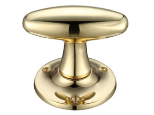 Zoo Hardware Fulton & Bray Extended Oval Mortice Door Knobs, Polished Brass (Sold In Pairs)