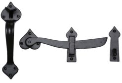 M Marcus Ring Gate Latch (238Mm Length), Smooth Black Iron