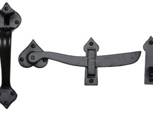 M Marcus Ring Gate Latch (238Mm Length), Smooth Black Iron