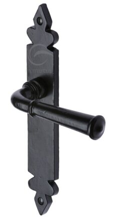 M Marcus Ludlow Door Handles, Smooth Black Iron (Sold In Pairs)