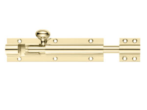 Zoo Hardware Fulton & Bray Architectural Barrel Bolt (4, 6, 8, 12, 18 Or 24 Inch), Polished Brass