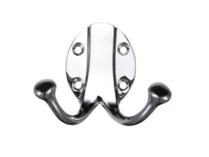 Zoo Hardware Fulton & Bray Double Robe Hook, Polished Chrome