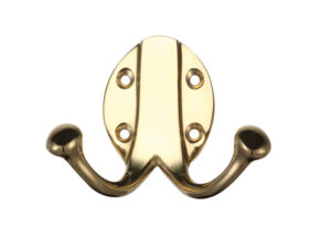 Zoo Hardware Fulton & Bray Double Robe Hook, Polished Brass