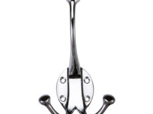 Zoo Hardware Fulton & Bray Double Hat & Coat Hook, Polished Chrome -