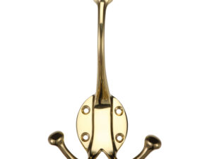 Zoo Hardware Fulton & Bray Double Hat & Coat Hook, Polished Brass -