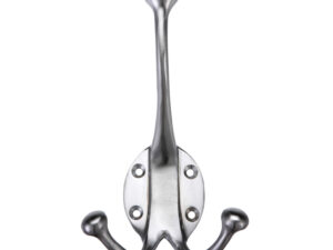 Zoo Hardware Fulton & Bray Double Hat & Coat Hook, Satin Chrome-