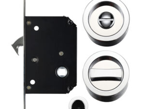 Zoo Hardware Fulton & Bray Sliding Door Lock Set (Suitable For 35-45Mm Thick Doors), Polished Chrome