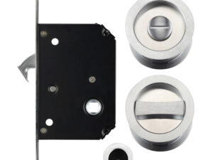 Zoo Hardware Fulton & Bray Sliding Door Lock Set (Suitable For 35-45Mm Thick Doors), Satin Chrome