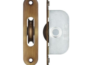 Zoo Hardware Fulton & Bray 1 3/4" Wheel Sash Window Brass Ball Bearing Axle Pulley (Radius Forend), Florentine Bronze