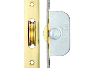 Zoo Hardware Fulton & Bray 1 3/4" Wheel Sash Window Brass Ball Bearing Axle Pulley (Square Forend), Polished Brass -