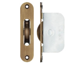 Zoo Hardware Fulton & Bray 2 1/4" Wheel Sash Window Brass Ball Bearing Axle Pulley (Radius Forend), Florentine Bronze