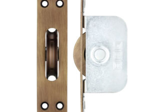 Zoo Hardware Fulton & Bray 2 1/4" Wheel Sash Window Brass Ball Bearing Axle Pulley (Square Forend), Florentine Bronze