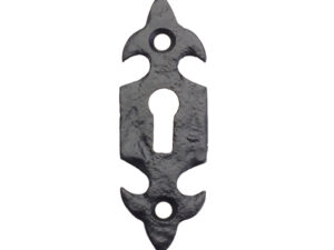 Zoo Hardware Foxcote Foundries Fleur De Lys Escutcheon, Black Antique