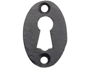 Zoo Hardware Foxcote Foundries Oval Escutcheon, Black Antique