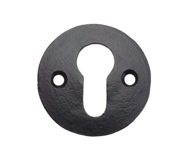 Zoo Hardware Foxcote Foundries Round Euro Profile Escutcheon, Black Antique