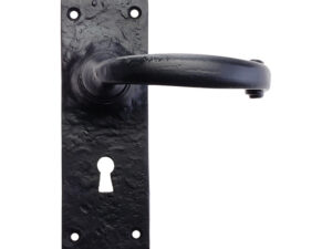 Zoo Hardware Foxcote Foundries Traditional Door Handles On Backplate, Black Antique (Sold In Pairs)