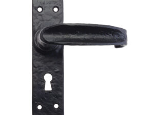 Zoo Hard Foxcote Foundries Traditional Slimline Door Handles On Backplate, Black Antique (Sold In Pairs)