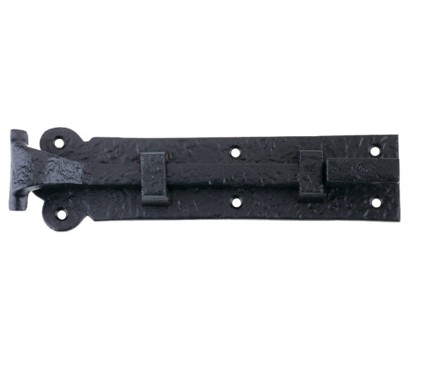 Zoo Hardware Foxcote Foundries Cranked Plain Door Bolt (8"), Black Antique