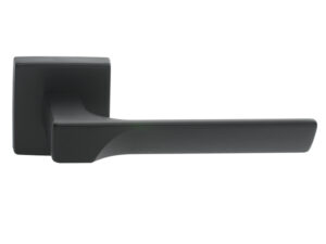 Manital Flash Door Handles On Square Rose, Black (Sold In Pairs)