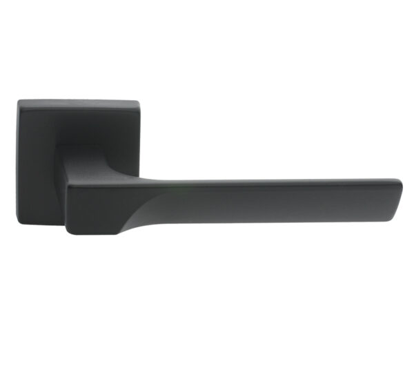 Manital Flash Door Handles On Square Rose, Black (Sold In Pairs)