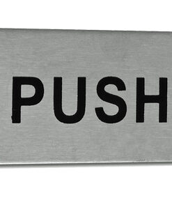 Eurospec 'Push' Sign, Polished Stainless Steel Or Satin Stainless Steel Finish