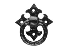 Fingertip Ring Pull On Gothic Cross Backplate, Black Antique