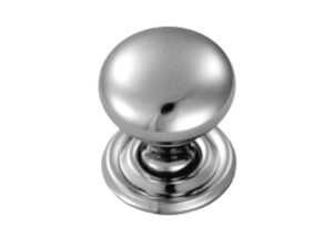 Fingertip Hollow Victorian Cupboard Knob, Polished Chrome